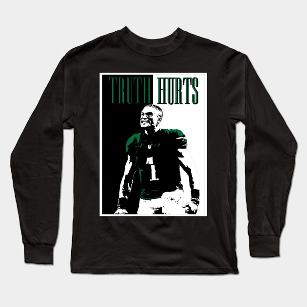 Jalen Hurts Kelly Green Long Sleeve T-Shirt by DrawnStyle